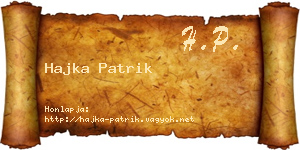 Hajka Patrik névjegykártya
