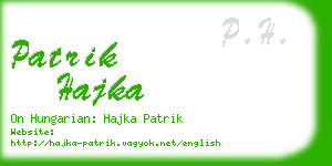 patrik hajka business card